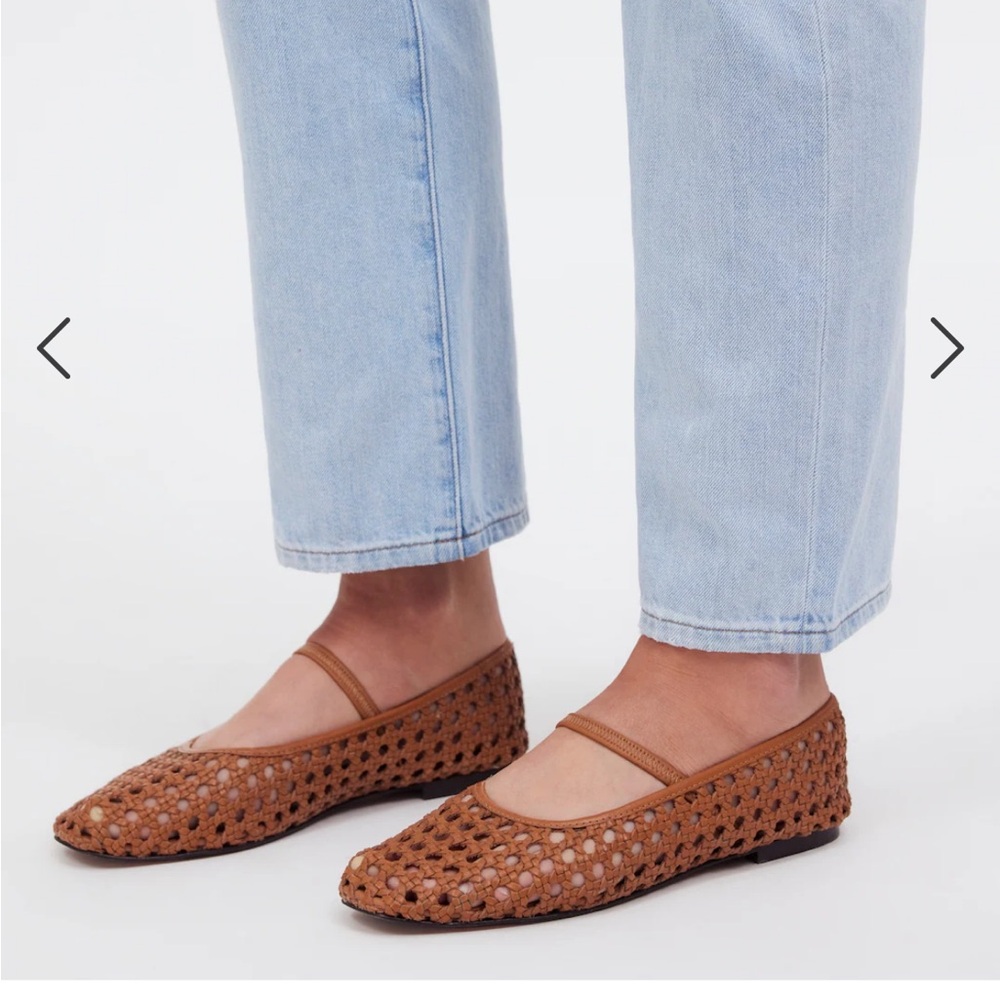 Madewell The Greta Ballet Flat Open Weave, Size 8.5 in Desert Camel, Mary Jane